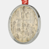 Ornement Rond Argenté Carte anatomique de Cyclopaedia 1728 (Gauche)