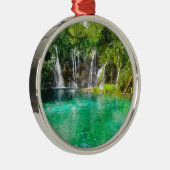 Ornement Rond Argenté Cascades dans le parc national Plitvice en Croatie (Droite)