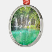 Ornement Rond Argenté Cascades dans le parc national Plitvice en Croatie (Gauche)