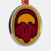 Ornement Rond Argenté casque DJ musique (Droite)