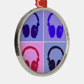 Ornement Rond Argenté Casques Pop Art (Droite)