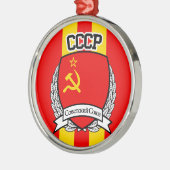 ORNEMENT ROND ARGENTÉ CCCP (Gauche)