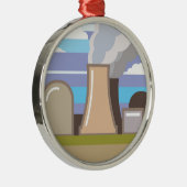 Ornement Rond Argenté Centrale nucléaire (Droite)