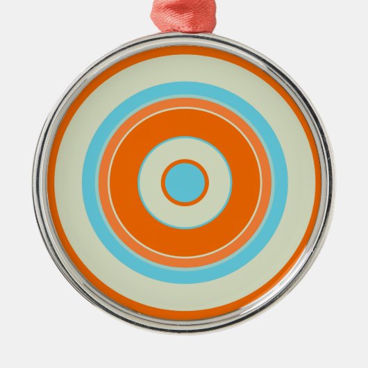 Ornement Rond Argenté Cercles colorés 03 (Devant)