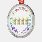 Ornement Rond Argenté C'est des quadruplets ! (Gauche)