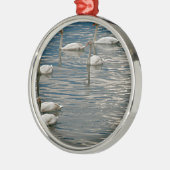 Ornement Rond Argenté Chanson de cygne (Gauche)