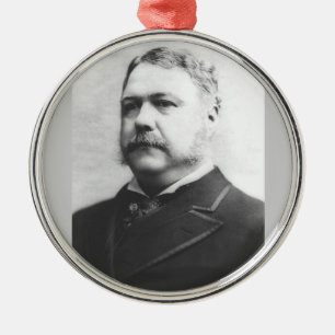 Ornement Rond Argenté Chester A. Arthur 21e Président