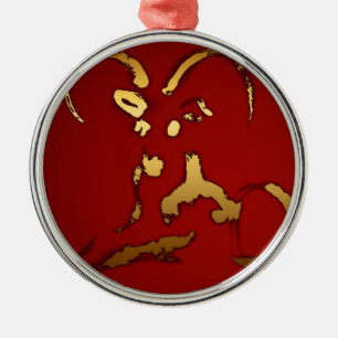 Ornement Rond Argenté Chèvre d'or 2015 - Nouvel An chinois et vietnamien