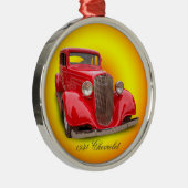 ORNEMENT ROND ARGENTÉ CHEVROLET 1934 (Droite)