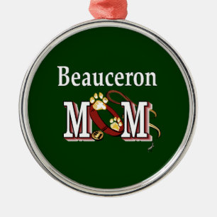 Ornement Rond Argenté Chien de Beauceron MOM