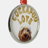 Ornement Rond Argenté Chien de Cockapoo (Droite)