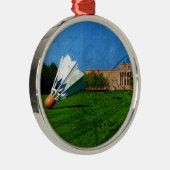 Ornement Rond Argenté Choc sur la pelouse (Droite)