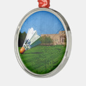 Ornement Rond Argenté Choc sur la pelouse (Gauche)