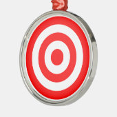 Ornement Rond Argenté Cible rouge de boudine (Gauche)