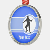 Ornement Rond Argenté Clôture de la silhouette ; bleu (Gauche)