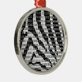 Ornement Rond Argenté Code binaire Zebra noir et blanc (Droite)