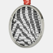 Ornement Rond Argenté Code binaire Zebra noir et blanc (Gauche)