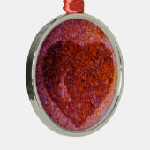 Ornement Rond Argenté coeur rose corail (Droite)