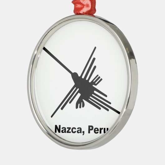 Ornement Rond Argenté Colibri Nazca, Pérou (Gauche)