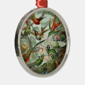 Ornement Rond Argenté Colibri vintage (Droite)