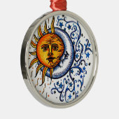 ORNEMENT ROND ARGENTÉ CONCEPTION D'ART DE LUNE DU SOLEIL (Droite)