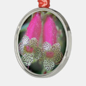 Ornement Rond Argenté Conception de fleur de léopard (Gauche)