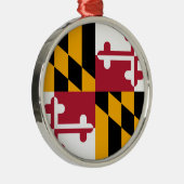 Ornement Rond Argenté Conception du drapeau de l'État du Maryland (Droite)
