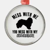 Ornement Rond Argenté conceptions de komondor (Devant)