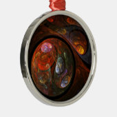 Ornement Rond Argenté Connexion fluide Arrondi Abstrait (Droite)