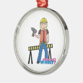 Ornement Rond Argenté Construction Girl - Light/Blonde (Gauche)
