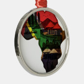 Ornement Rond Argenté continent africain (Droite)