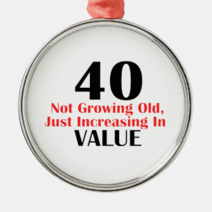 ORNEMENT ROND ARGENTÉ COOL CONCEPTIONS D'ANNIVERSAIRE DE 40 ANNÉES