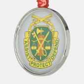 Ornement Rond Argenté Corps de police militaire (Gauche)