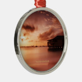 Ornement Rond Argenté Coucher de soleil à Grand Barbados Beach (Droite)