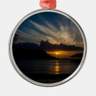 Ornement Rond Argenté Coucher du soleil de Kauai