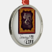 Ornement Rond Argenté Coudre Est Ma Vie (Droite)