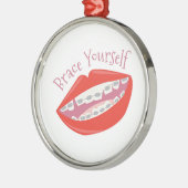 Ornement Rond Argenté Croisillon vous-même (Gauche)