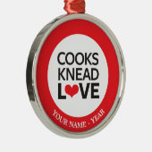 Ornement Rond Argenté Cuisiniers Knead Love (Droite)
