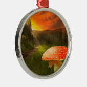 Ornement Rond Argenté Définition du soleil d'automne. (Droite)