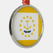 Ornement Rond Argenté Dessin du drapeau de l'État de Rhode Island (Droite)