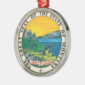 Ornement Rond Argenté Drapeau de symbole de république de l'Amérique de (Gauche)