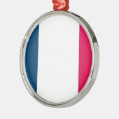 Ornement Rond Argenté Drapeau français (Gauche)