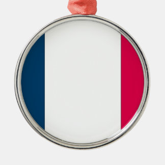 Ornement Rond Argenté Drapeau français