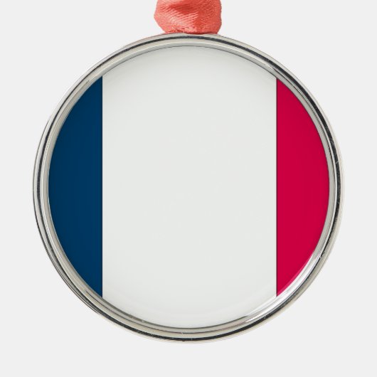 Ornement Rond Argenté Drapeau français (Devant)