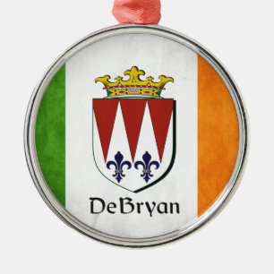 Ornement Rond Argenté Drapeau irlandais DeBryan