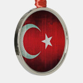 Ornement Rond Argenté Drapeau stylisé de Turquie (Droite)