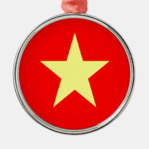 Ornement Rond Argenté drapeau vietnam