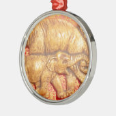 Ornement Rond Argenté Eléphants africains de mara en danger (Gauche)