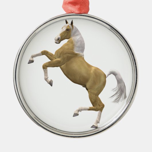 Ornement Rond Argenté Élevage du cheval (Devant)