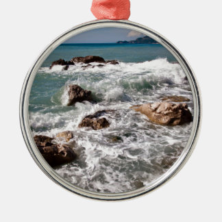 Ornement Rond Argenté En vertu de la mer - île Sicile